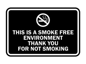 Signs ByLITA Classic Framed This is a Smoke Free Env Thank you for not smoking Sign